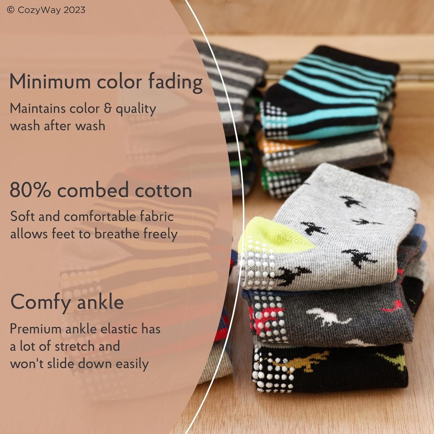 Baby Non Slip Socks Toddler Socks with Grips Ankle for Infants Kids Little Girls Boys-Bella’s Baby Boutique