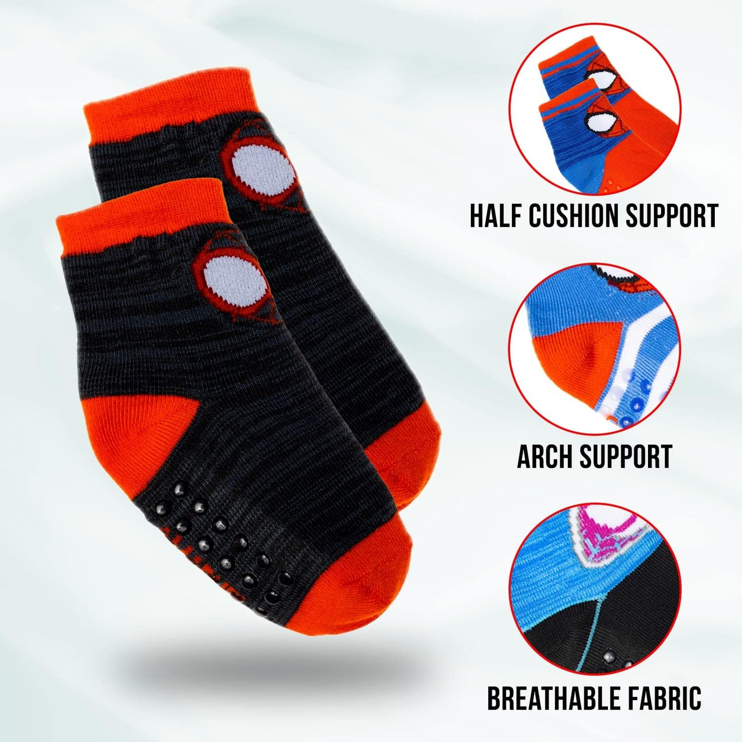 Spiderman Grip Socks, Socks for Toddler Boys, 10 Pack, Spider Man Toddler Gripper Socks, Amazing Spiderman Variety Pack-Bella’s Baby Boutique