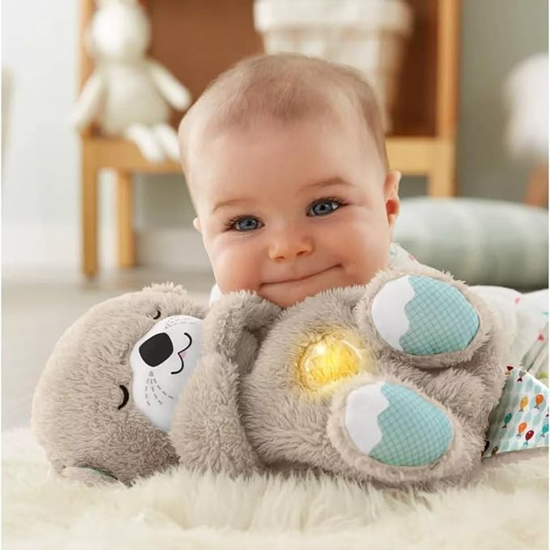 Fisher-Price Sound Machine Soothe 'N Snuggle Otter Portable Plush Baby Toy with Sensory Details Music Lights & Rhythmic Breathing Motion-Bella’s Baby Boutique