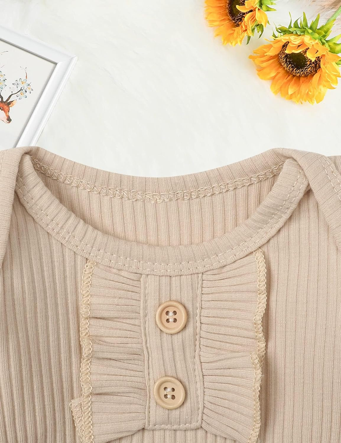 Baby Girls Clothes Cute Baby Clothes Girls Romper + Pant 3Pcs Winter Outfit Newborn Light Brown…-Bella’s Baby Boutique