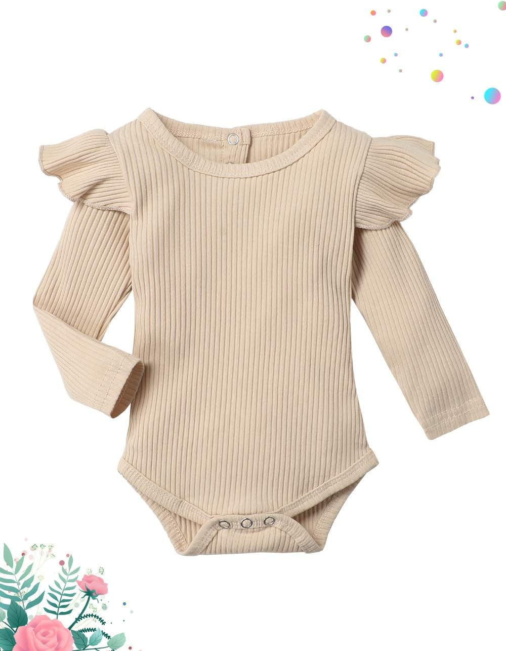 Baby Girls Clothes Cute Baby Clothes Girls Romper + Pant 3Pcs Winter Outfit Newborn Light Brown-Bella’s Baby Boutique