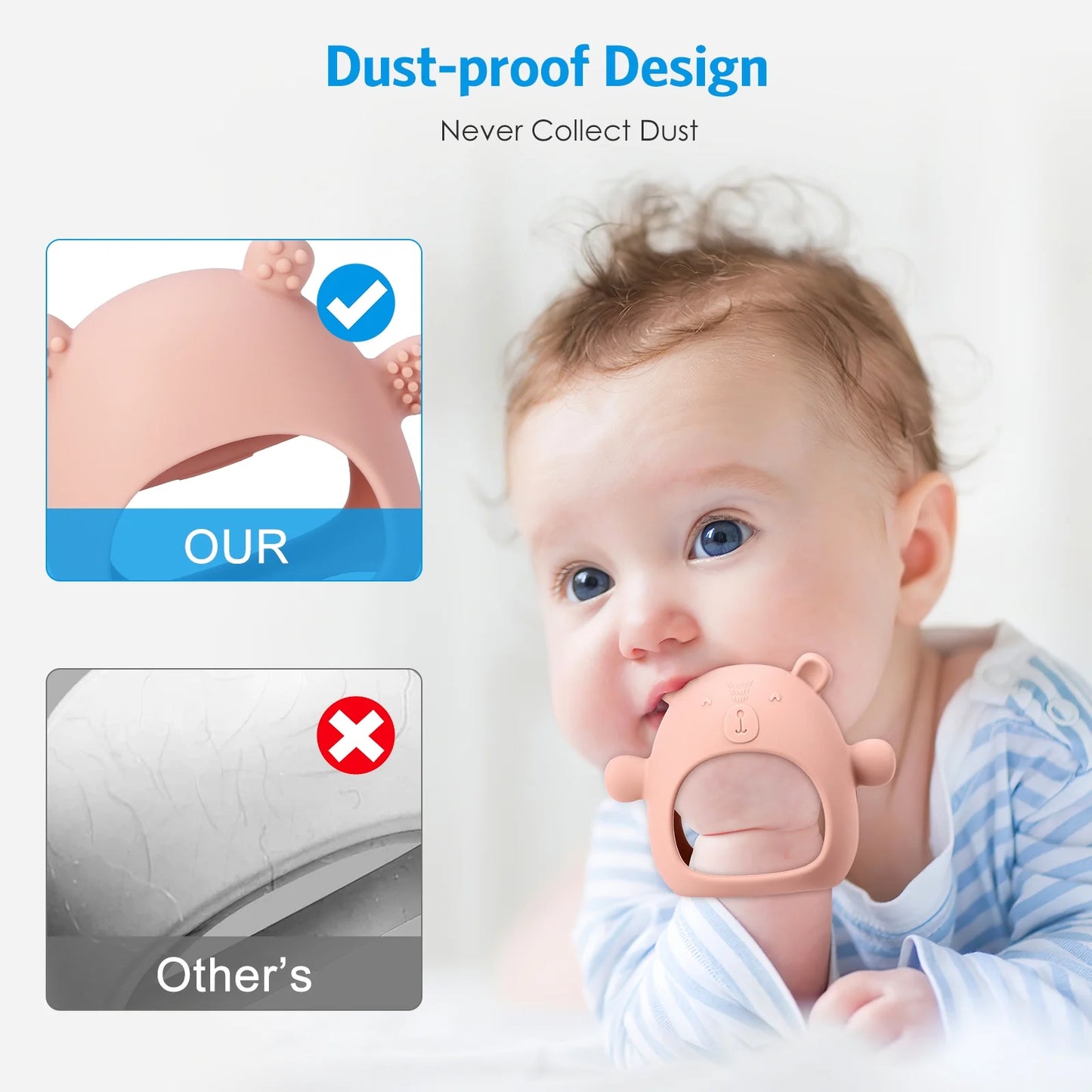 Baby Teething Toy, Baby Toys Soft Silicone Teething Toys BPA Free Baby Teether Baby Chew Toys for Baby New Born Sucking Needs Baby Pacifier Pink-Bella’s Baby Boutique