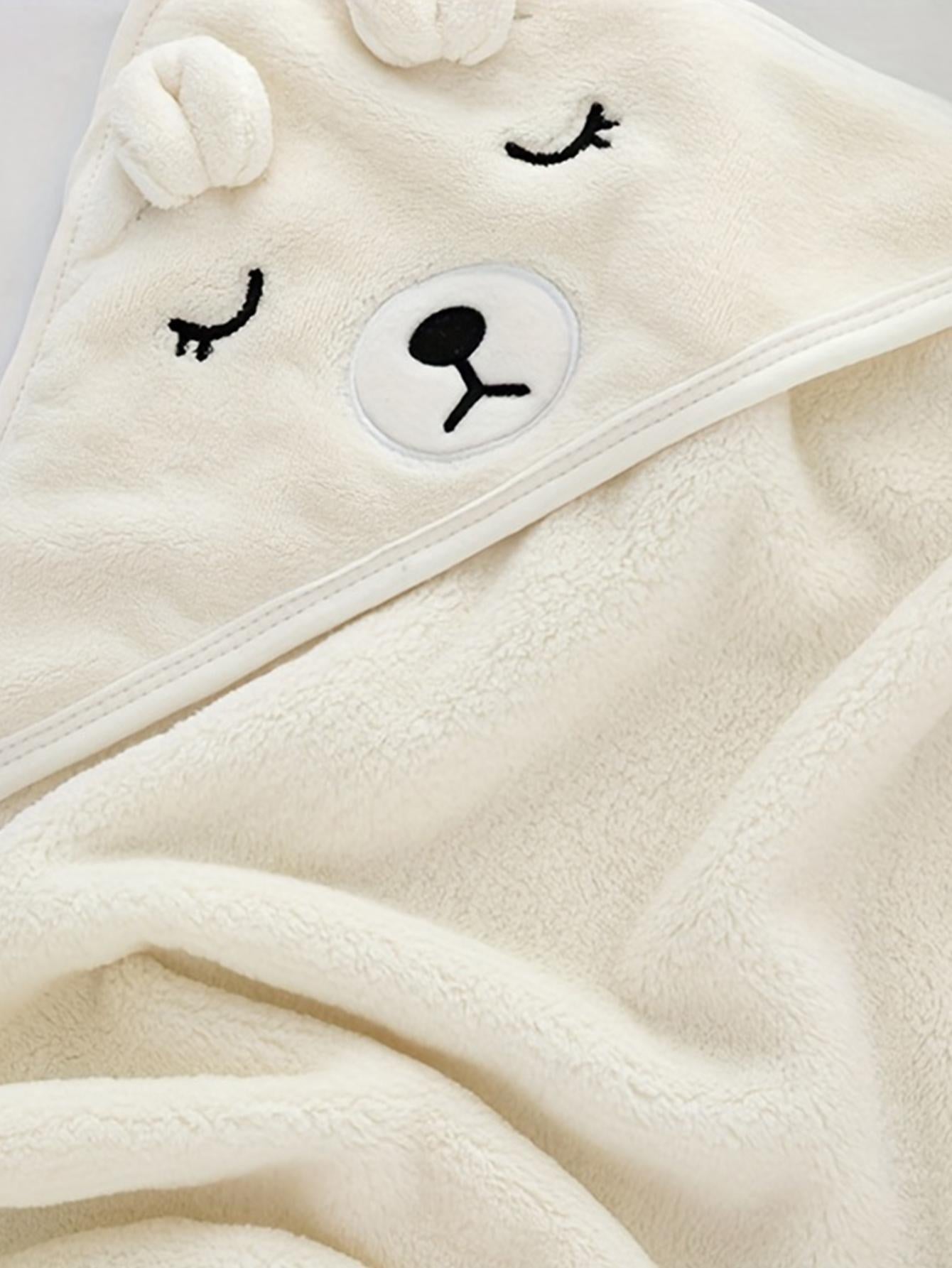 1PC Cartoon Coral Fleece Hooded Baby Towel - Soft Bath Towel, Infant Towels Blanket, Newborn Baby Bathrobe with Hood for Babie, Toddler, Infant - Ultra Absorbent, Natural Baby Stuff Baby Bath Shower Gifts for Boy and Girl-Bella’s Baby Boutique