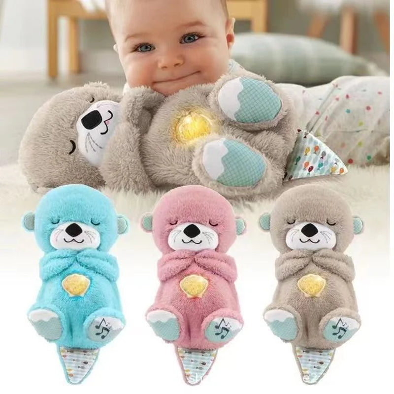 Fisher-Price Sound Machine Soothe 'N Snuggle Otter Portable Plush Baby Toy with Sensory Details Music Lights & Rhythmic Breathing Motion-Bella’s Baby Boutique