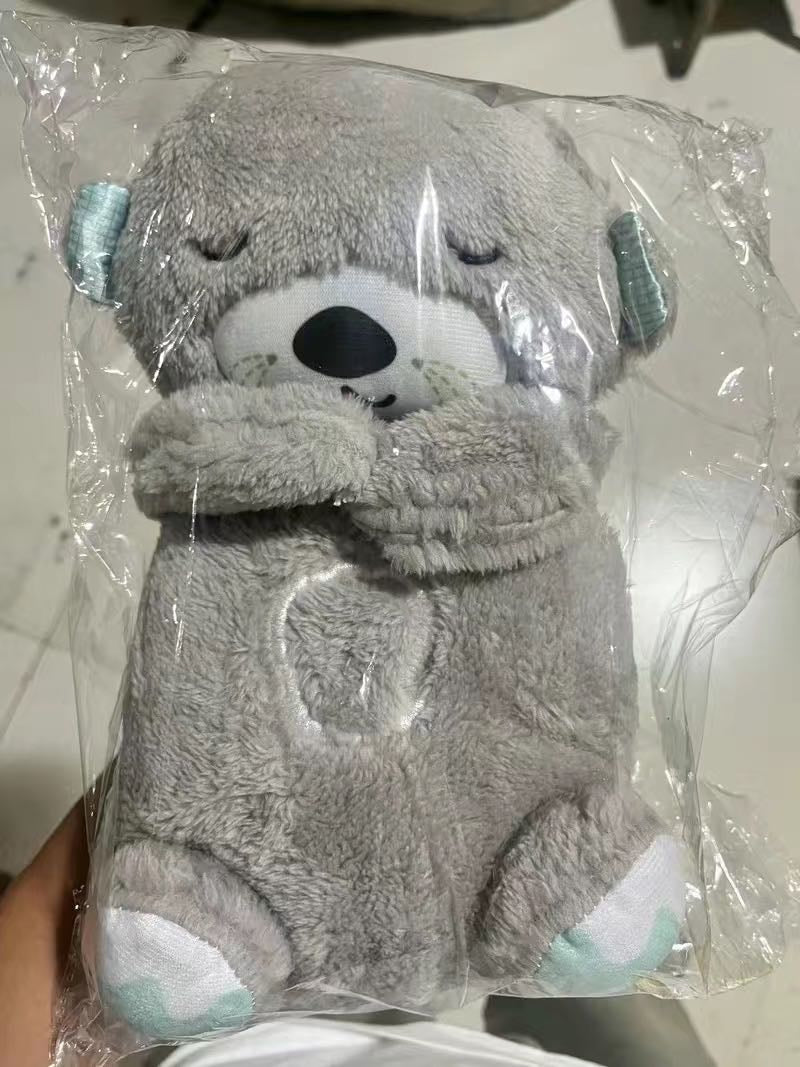 Fisher-Price Sound Machine Soothe 'N Snuggle Otter Portable Plush Baby Toy with Sensory Details Music Lights & Rhythmic Breathing Motion-Bella’s Baby Boutique