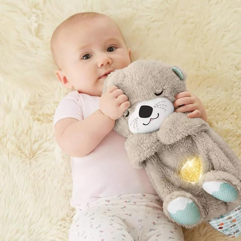 Fisher-Price Sound Machine Soothe 'N Snuggle Otter Portable Plush Baby Toy with Sensory Details Music Lights & Rhythmic Breathing Motion-Bella’s Baby Boutique