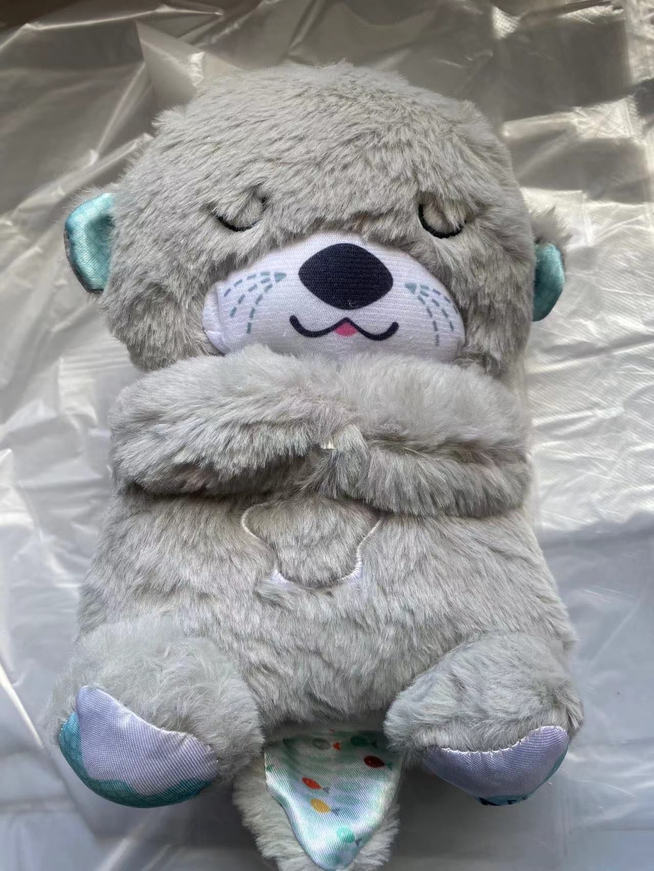 Fisher-Price Sound Machine Soothe 'N Snuggle Otter Portable Plush Baby Toy with Sensory Details Music Lights & Rhythmic Breathing Motion-Bella’s Baby Boutique