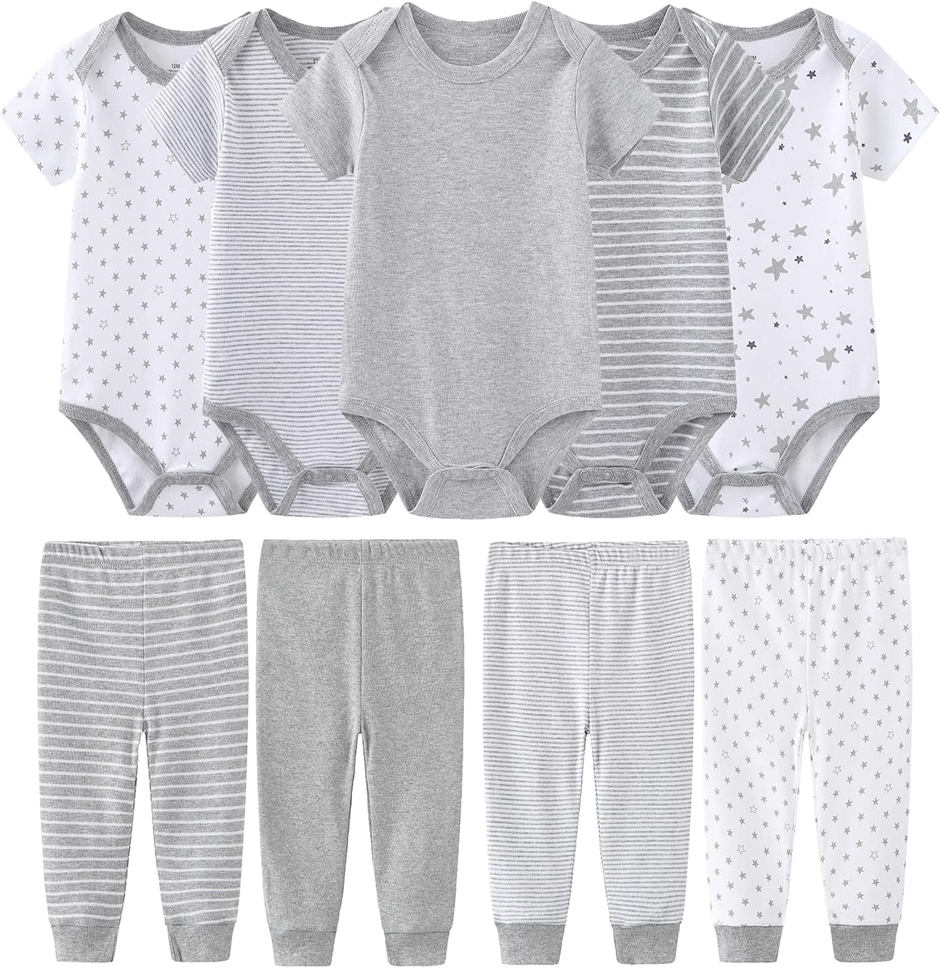 Newborn Baby Clothes Set Onesies Short Sleeve Baby Boy Pants Baby Girl Bodysuits Baby Layette Sets-Bella’s Baby Boutique
