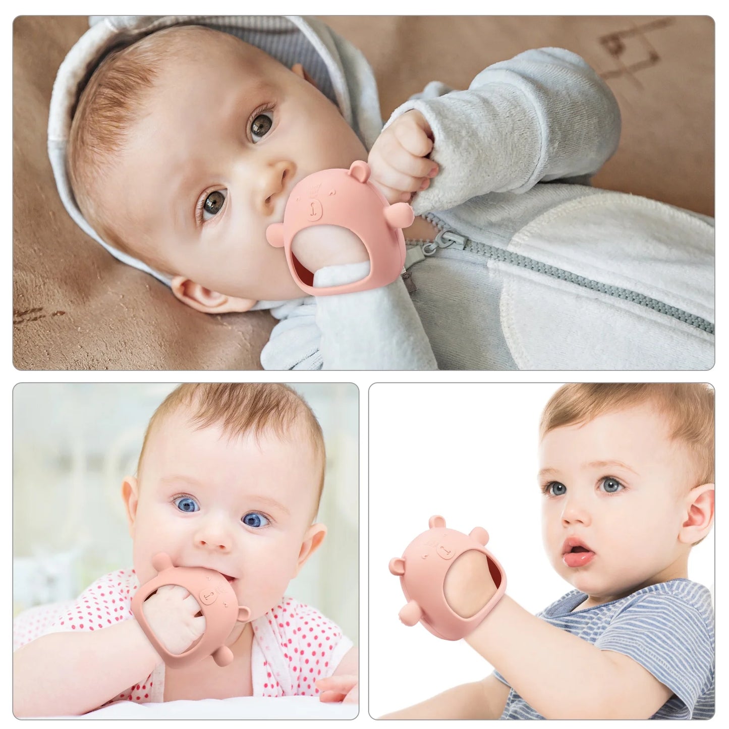 Baby Teething Toy, Baby Toys Soft Silicone Teething Toys BPA Free Baby Teether Baby Chew Toys for Baby New Born Sucking Needs Baby Pacifier Pink-Bella’s Baby Boutique