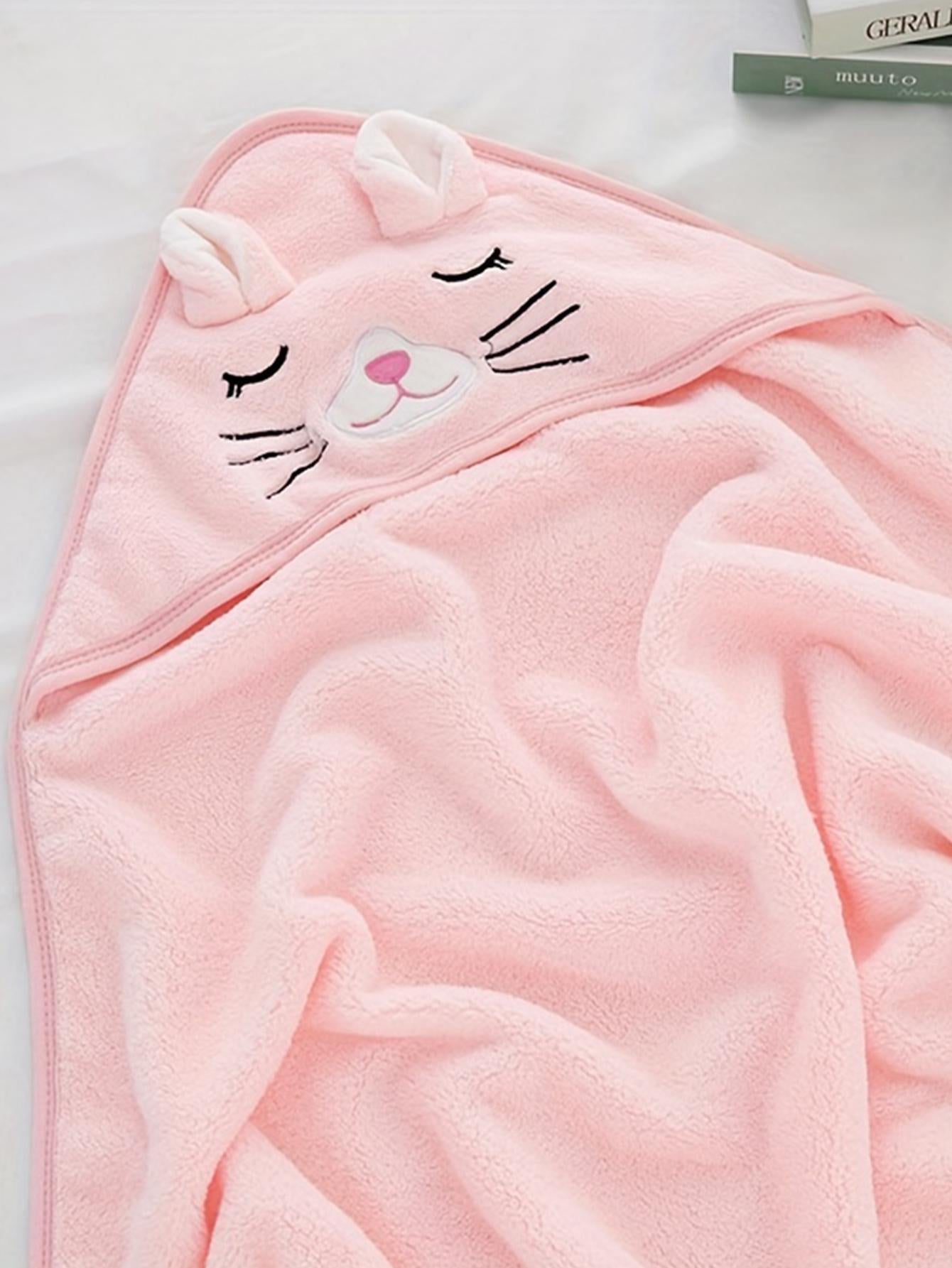 1PC Cartoon Coral Fleece Hooded Baby Towel - Soft Bath Towel, Infant Towels Blanket, Newborn Baby Bathrobe with Hood for Babie, Toddler, Infant - Ultra Absorbent, Natural Baby Stuff Baby Bath Shower Gifts for Boy and Girl-Bella’s Baby Boutique