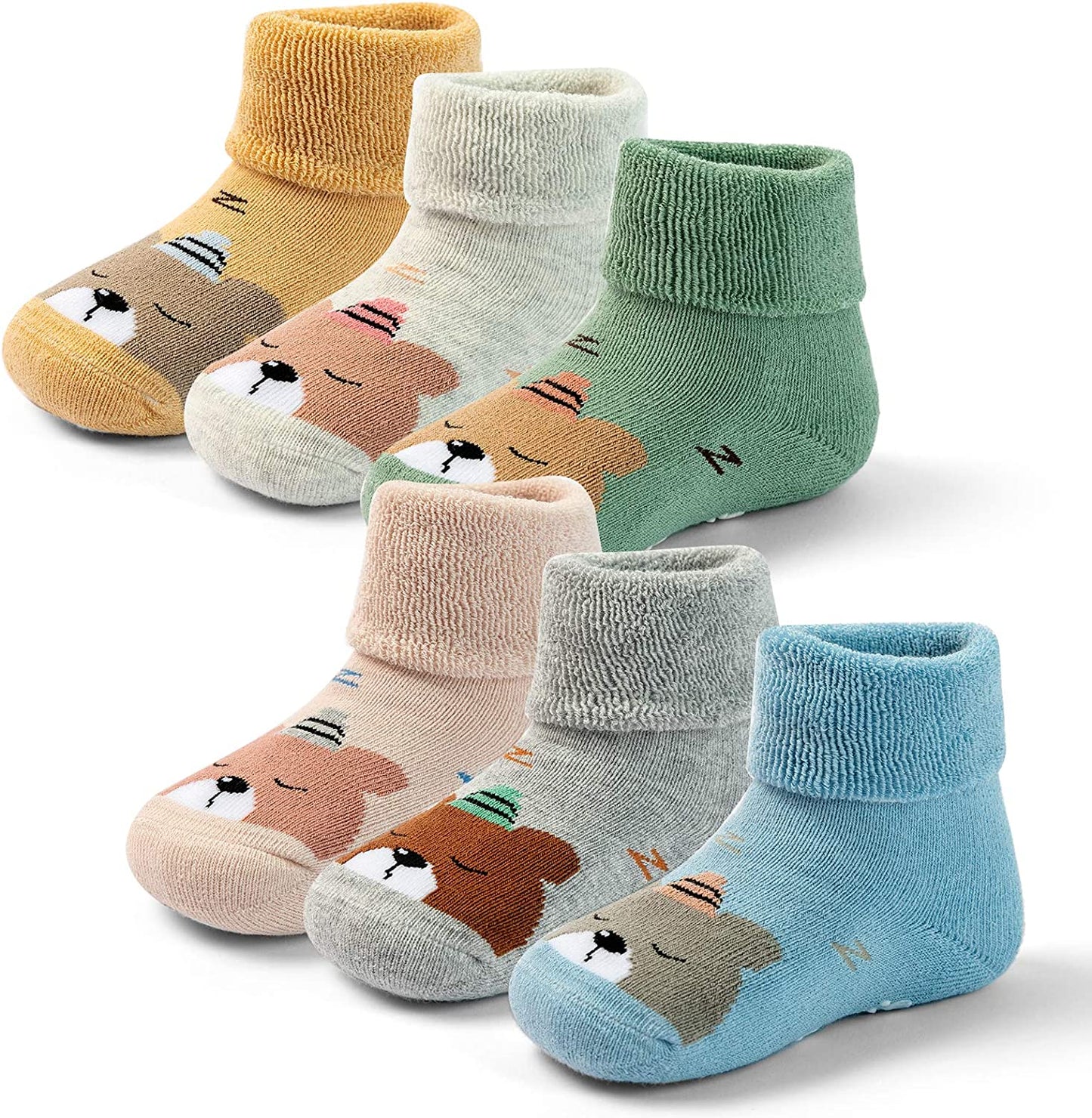 Baby Non Slip Socks Baby Boys Winter Warm Socks with Grips for Baby Girls Thick Terry Socks-Bella’s Baby Boutique