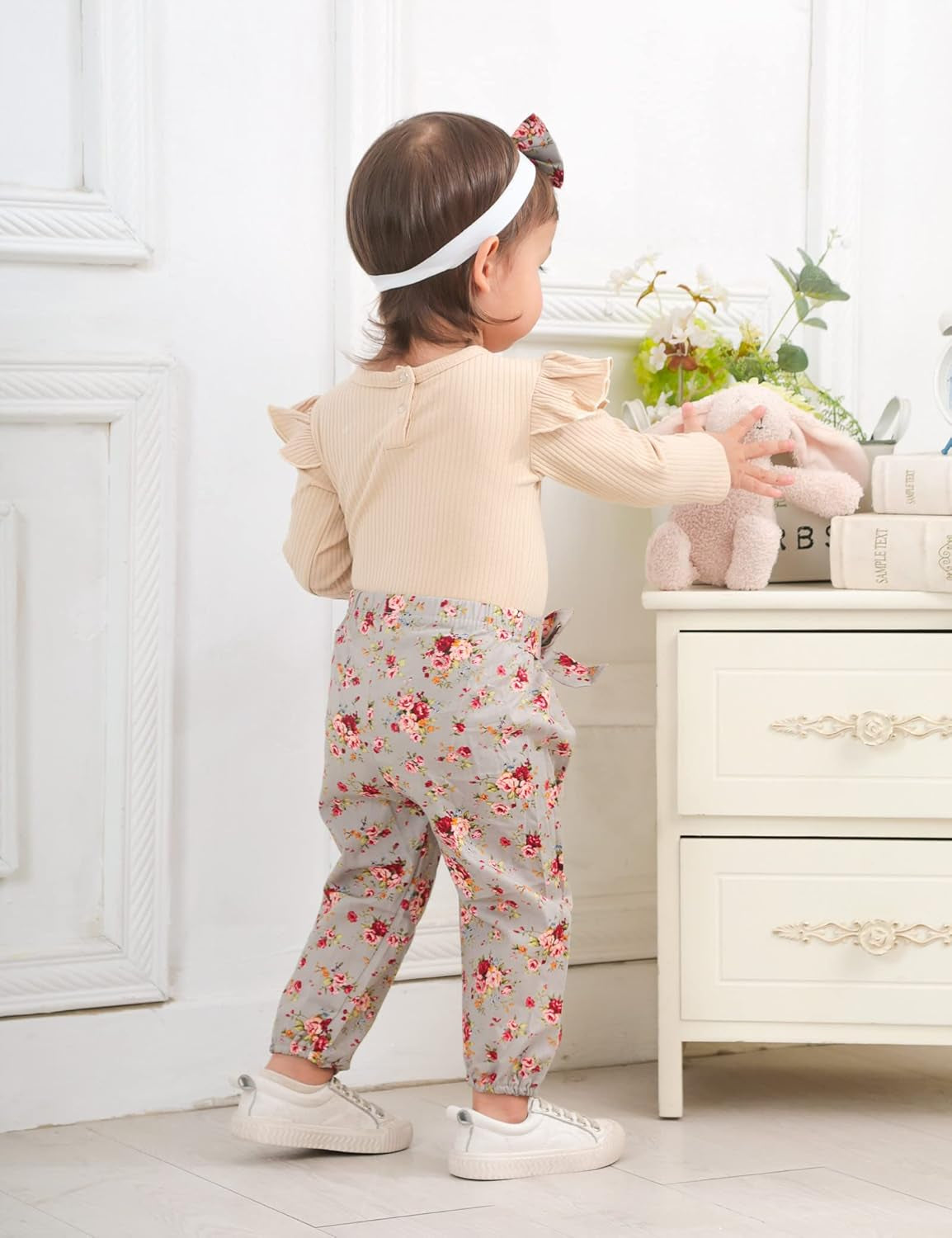 Baby Girls Clothes Cute Baby Clothes Girls Romper + Pant 3Pcs Winter Outfit Newborn Light Brown-Bella’s Baby Boutique