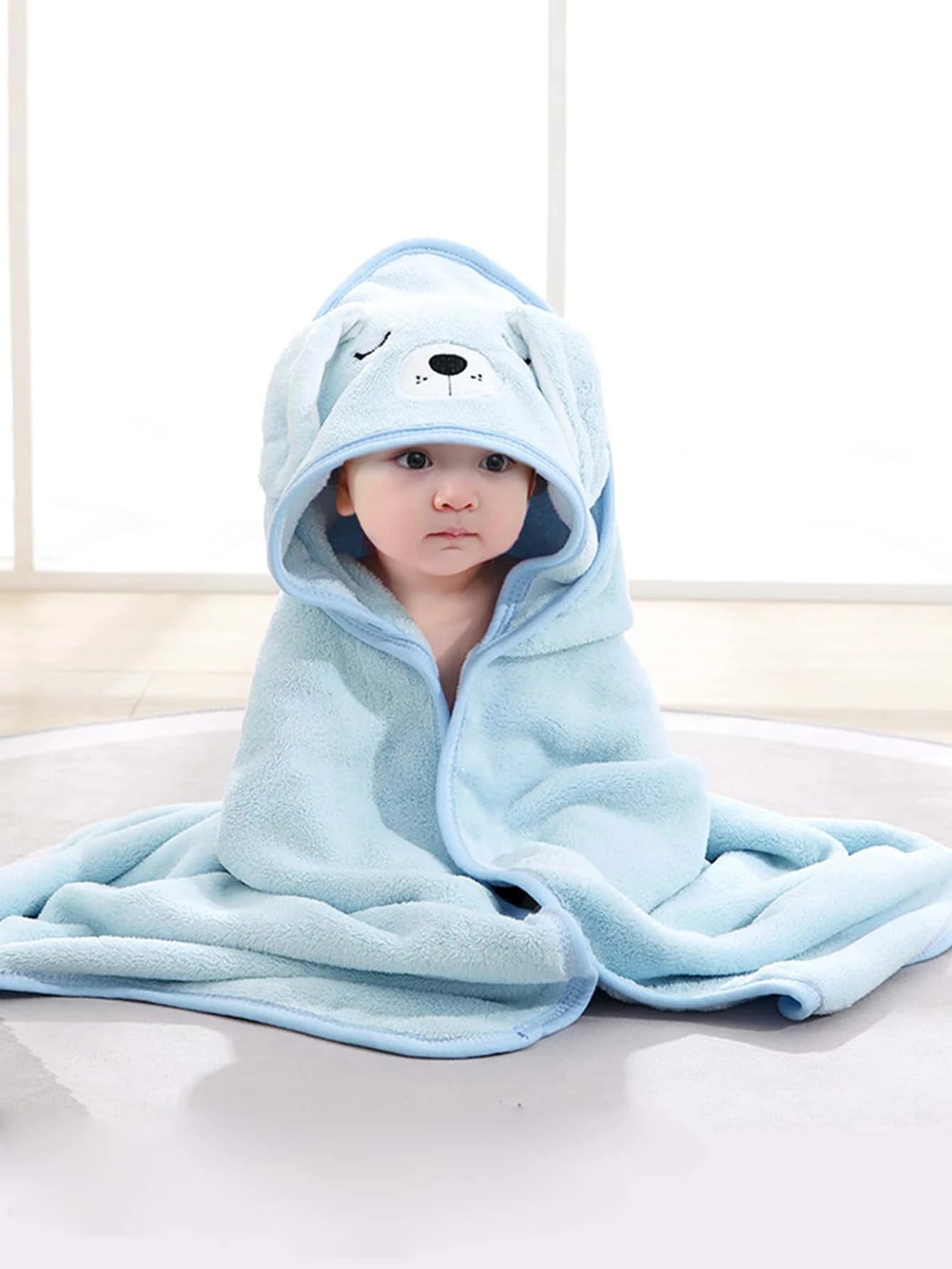 1PC Cartoon Coral Fleece Hooded Baby Towel - Soft Bath Towel, Infant Towels Blanket, Newborn Baby Bathrobe with Hood for Babie, Toddler, Infant - Ultra Absorbent, Natural Baby Stuff Baby Bath Shower Gifts for Boy and Girl-Bella’s Baby Boutique