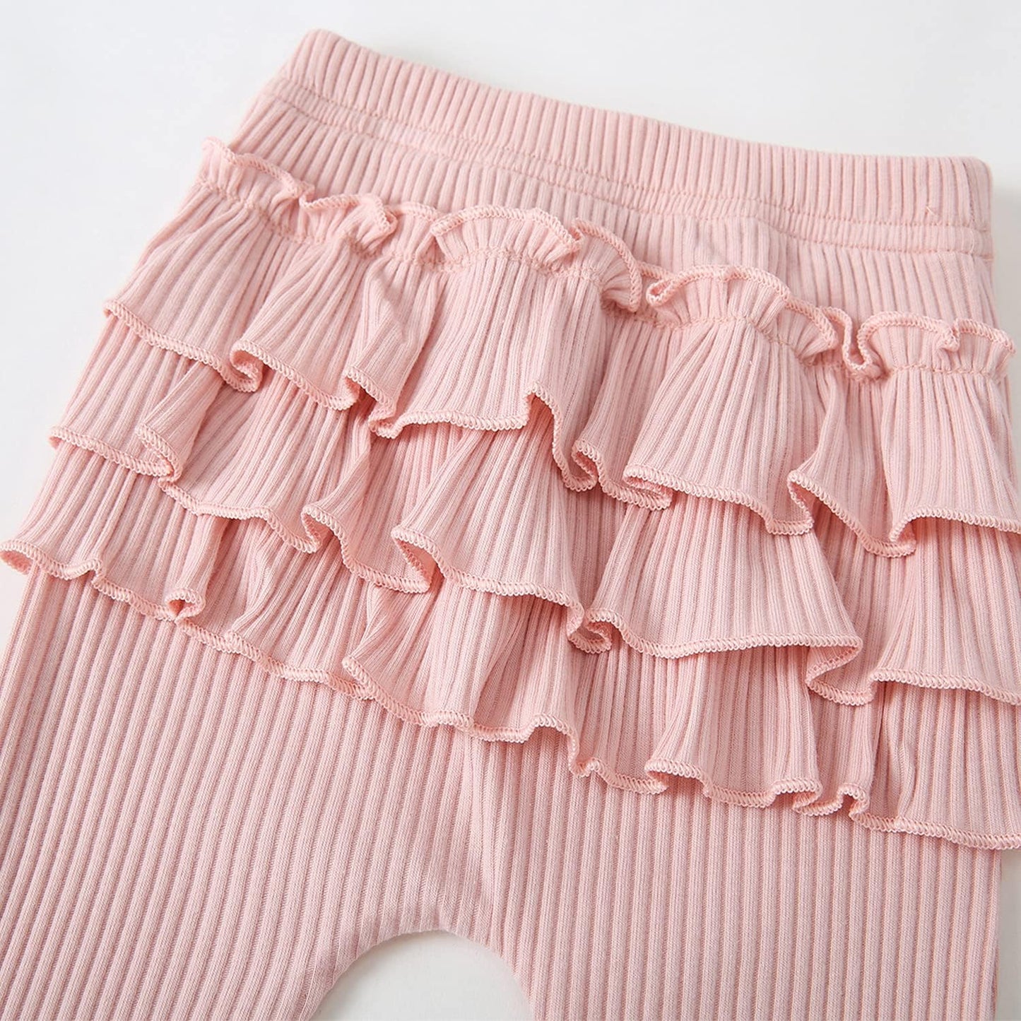 Baby Girl'S 3Pc Rib Frill Long Sleeve Romper and Pant Set-Bella’s Baby Boutique