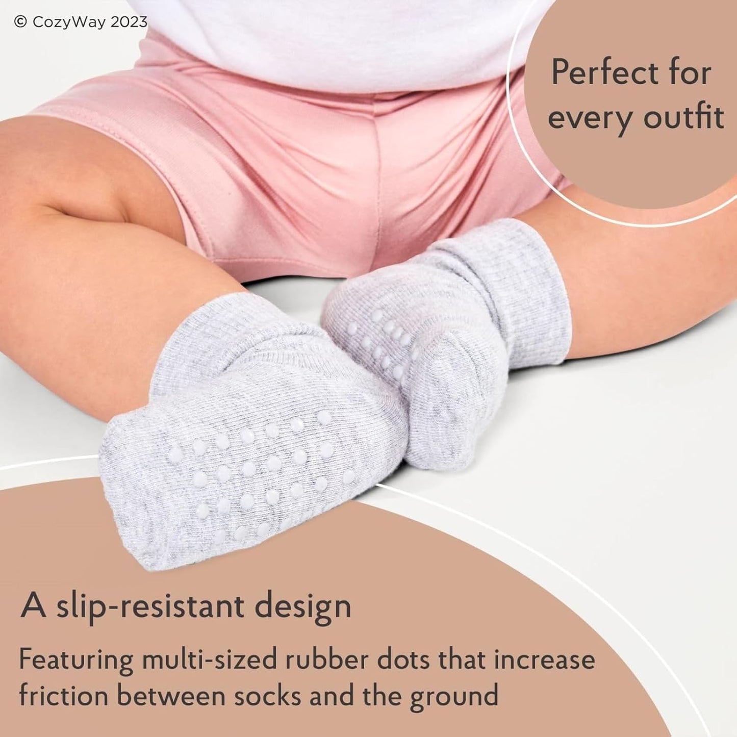 Baby Non Slip Socks Toddler Socks with Grips Ankle for Infants Kids Little Girls Boys-Bella’s Baby Boutique