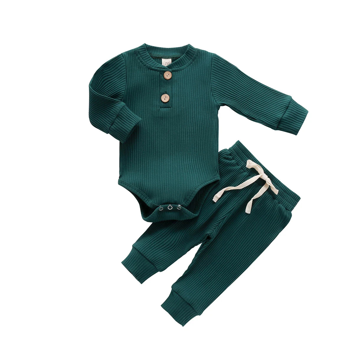 Infant Newborn Baby Girl Boy Spring Autumn Ribbed/Plaid Solid Clothes Sets Long Sleeve Bodysuits + Elastic Pants 2Pcs Outfits-Bella’s Baby Boutique