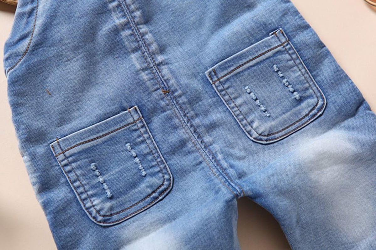 Baby & Little Boys/Girls Blue & Black Denim Overalls,Jean Workwear-Bella’s Baby Boutique