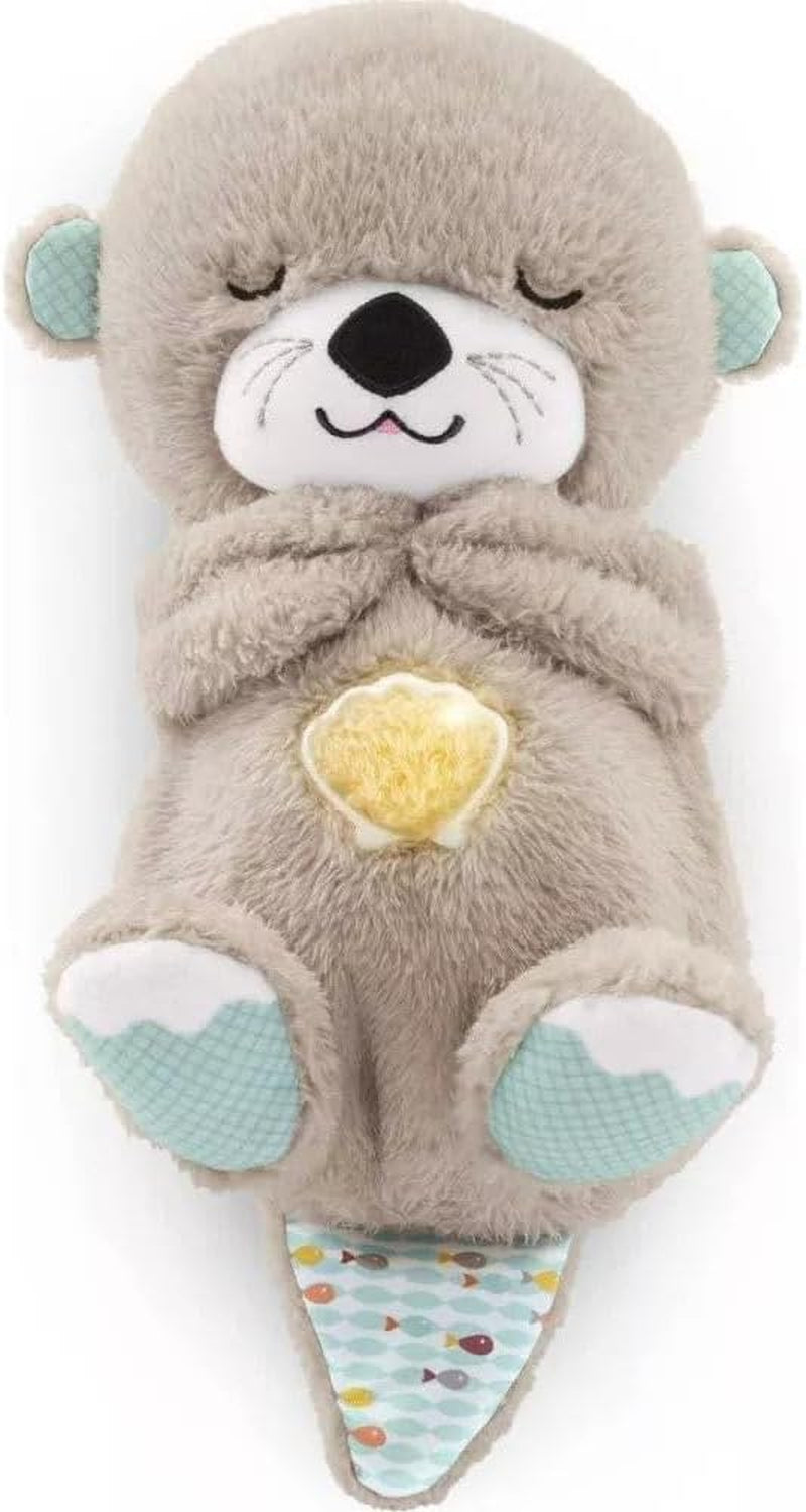 Fisher-Price Sound Machine Soothe 'N Snuggle Otter Portable Plush Baby Toy with Sensory Details Music Lights & Rhythmic Breathing Motion-Bella’s Baby Boutique