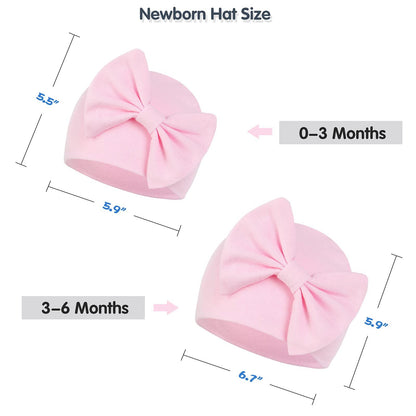 Durable Breathable Elastic Super Soft Infant Hat, Pink White Purple, 3-Piece-Bella’s Baby Boutique