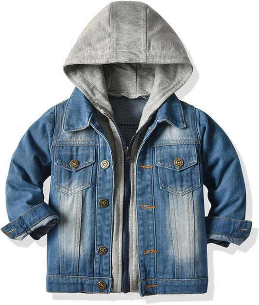 Baby Boys Girls Denim Jacket Kids Toddler Button down Jeans Jacket Top Coat Outerwear-Bella’s Baby Boutique