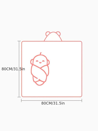 1PC Cartoon Coral Fleece Hooded Baby Towel - Soft Bath Towel, Infant Towels Blanket, Newborn Baby Bathrobe with Hood for Babie, Toddler, Infant - Ultra Absorbent, Natural Baby Stuff Baby Bath Shower Gifts for Boy and Girl-Bella’s Baby Boutique