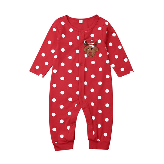 0-18M My First Christmas Baby Boy Girl Rompers Newborn Infant Baby Cartoon Deer Red Jumpsuit Playsuit Xmas Baby Costumes-Bella’s Baby Boutique