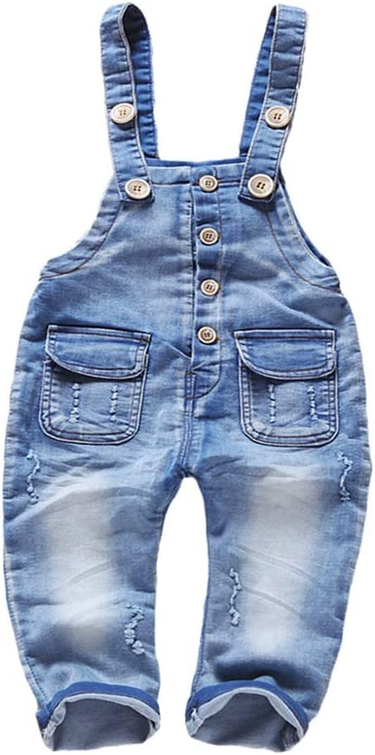 Baby & Little Boys/Girls Blue & Black Denim Overalls,Jean Workwear-Bella’s Baby Boutique