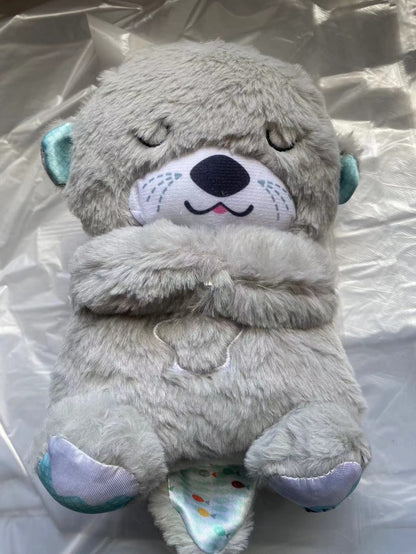Fisher-Price Sound Machine Soothe 'N Snuggle Otter Portable Plush Baby Toy with Sensory Details Music Lights & Rhythmic Breathing Motion-Bella’s Baby Boutique