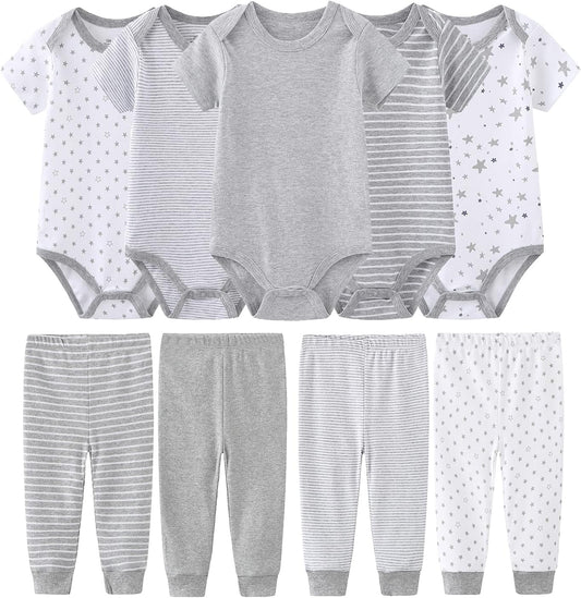 Newborn Baby Clothes Set Onesies Short Sleeve Baby Boy Pants Baby Girl Bodysuits Baby Layette Sets-Bella’s Baby Boutique