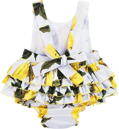 Baby Girl'S Floral Print Ruffles Romper Summer Clothes with Headband-Bella’s Baby Boutique