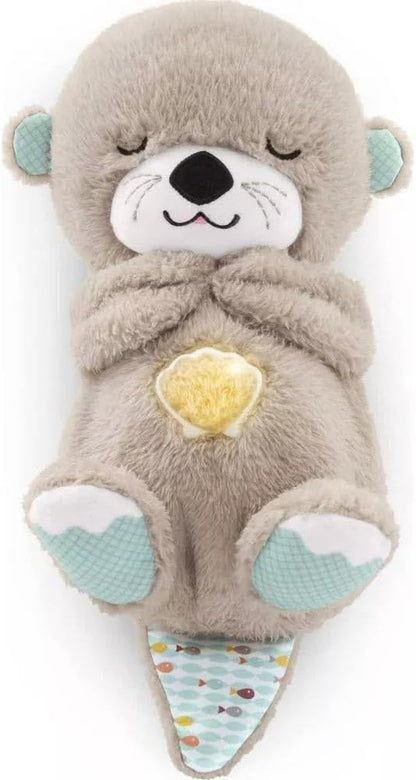 Fisher-Price Sound Machine Soothe 'N Snuggle Otter Portable Plush Baby Toy with Sensory Details Music Lights & Rhythmic Breathing Motion-Bella’s Baby Boutique