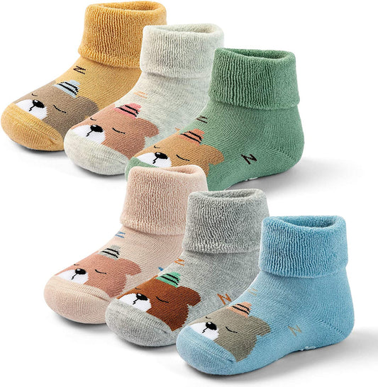 Baby Non Slip Socks Baby Boys Winter Warm Socks with Grips for Baby Girls Thick Terry Socks-Bella’s Baby Boutique