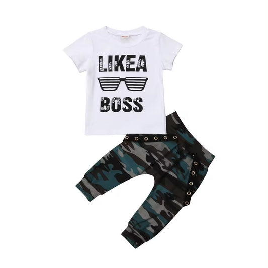 0-3Y Newborn Infant Toddler Baby Boy Clothes Set Kids Boys Cute Short Sleeve T-Shirt Top+Pants Outfits Clothing Set-Bella’s Baby Boutique