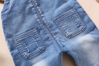 Baby & Little Boys/Girls Blue & Black Denim Overalls,Jean Workwear-Bella’s Baby Boutique