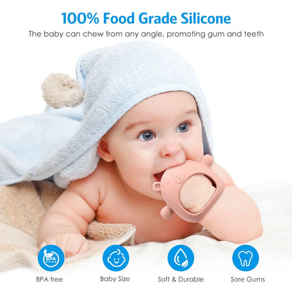 Baby Teething Toy, Baby Toys Soft Silicone Teething Toys BPA Free Baby Teether Baby Chew Toys for Baby New Born Sucking Needs Baby Pacifier Pink-Bella’s Baby Boutique