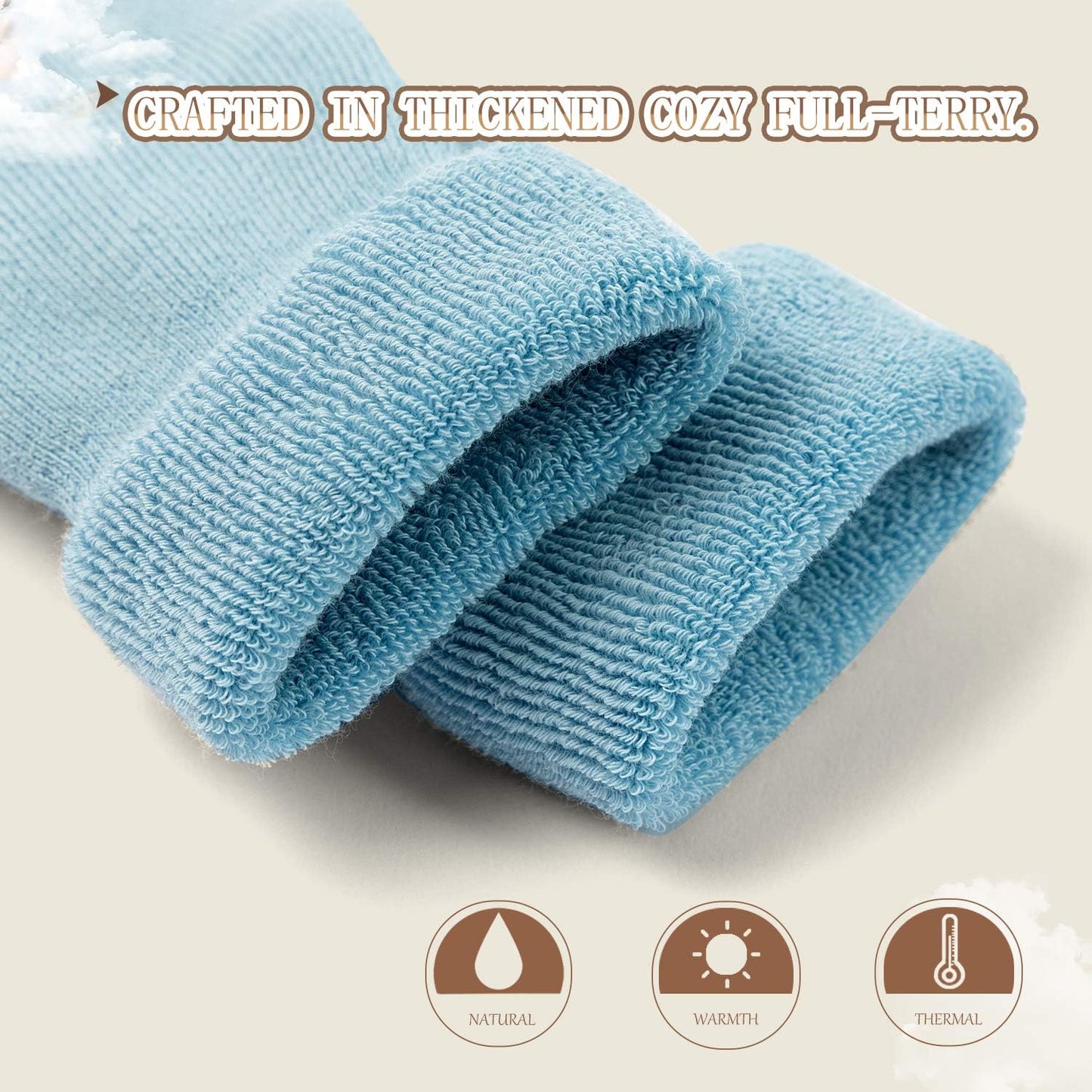 Baby Non Slip Socks Baby Boys Winter Warm Socks with Grips for Baby Girls Thick Terry Socks-Bella’s Baby Boutique